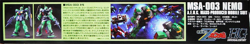 HGUC ネモ プラモデル箱